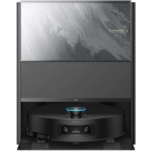 Dreame Robot de aspirare cu mop cu Dreame Aqua 10 Ultra Track RLR81CE-BK, tehnologie TrackSync™ statie automata de golire 3.5l, 25000Pa, functie autocuratare mop la 100˚C ThermoHub™, baterie 6400mAh, Negru