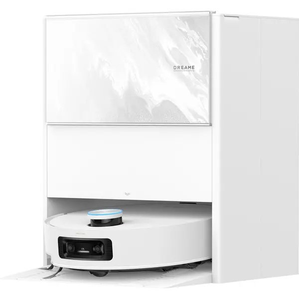 Dreame Robot de aspirare cu mop Dreame Aqua 10 Ultra Track RLR81CE-WH, tehnologie TrackSync™, statie automata de golire 3.5l, 25000Pa, functie autocuratare mop la 100˚C ThermoHub™, baterie 6400mAh, alb