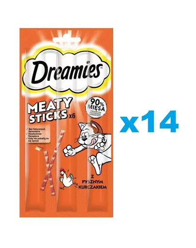 DREAMIES Meaty Sticks cu pui pentru pisici 14x30 g
