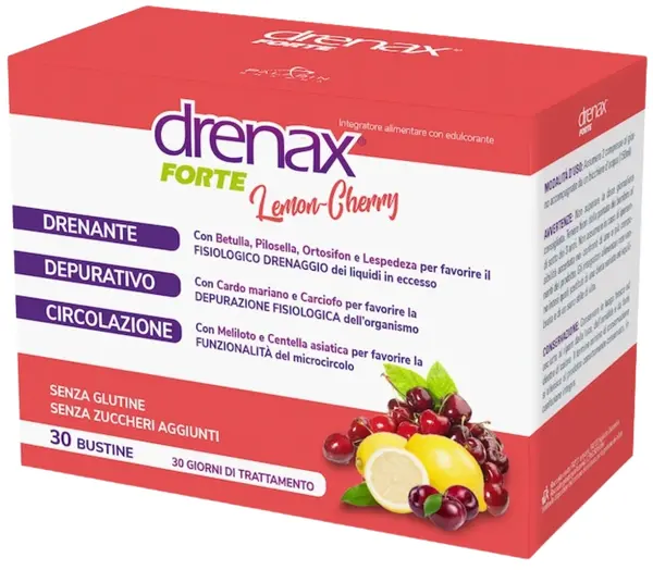 Drenax Forte Formulă detoxifiantă diuretică, lămâie și cireșe, 30 pliculețe, Paladin Pharma