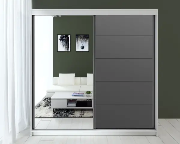 Dressing Smart MDF Acril Gri 200x60x200 cm