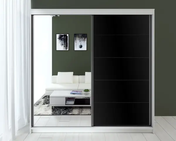 Dressing Smart MDF Acril Negru 200x60x200 cm