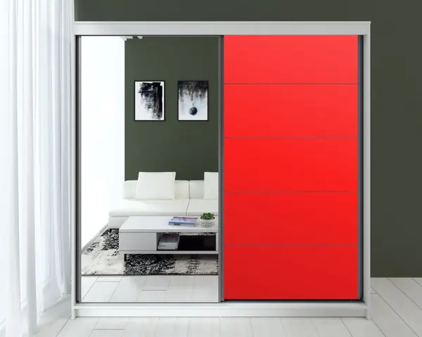 Dressing Smart MDF Acril Rosu 180x60x200 cm