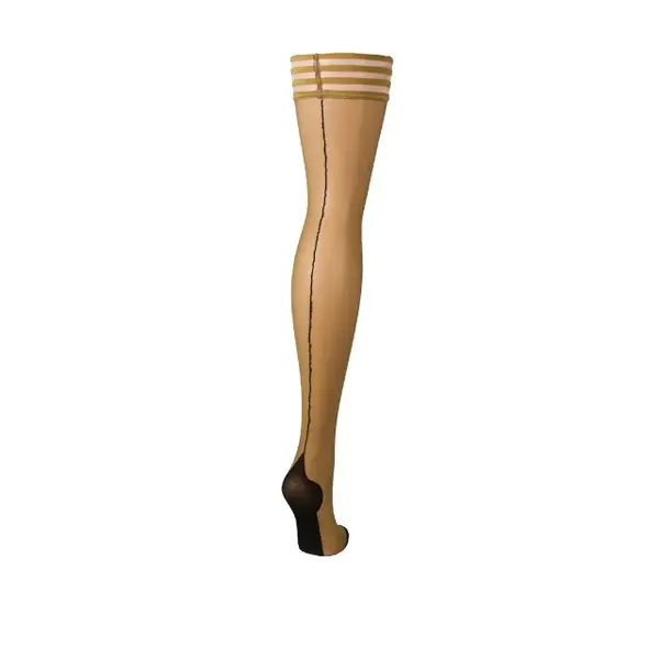 Dresuri sexy KIX’IES RUBY, cu cusătură pe spate și benzi anti-alunecare, culoarea pielii, mărime C (L-XL) (model 1318C)