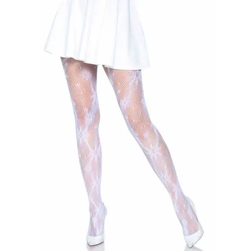 Dresuri tip plasa cu fulgi de zapada, Leg Avenue, model 1411, alb, marime universala