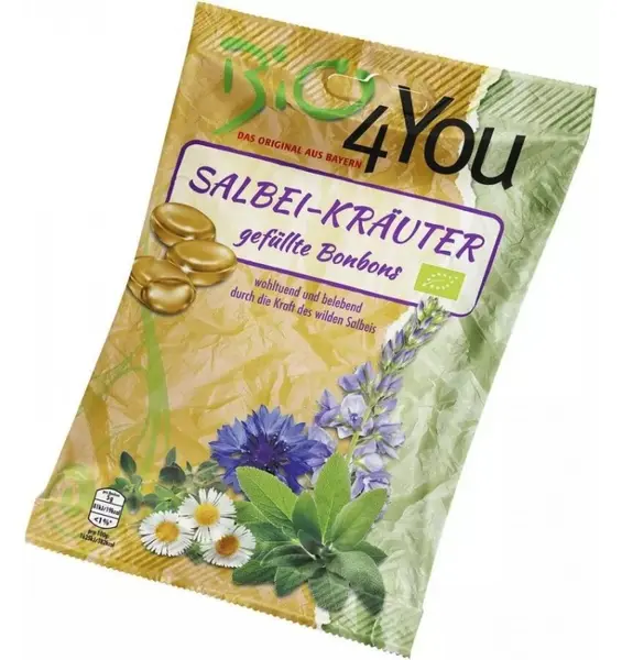 Dropsuri BIO cu salvie si plante medicinale, 75 g Bio 4 You