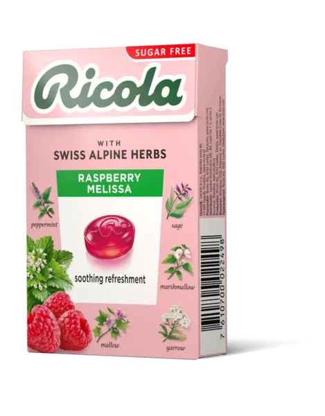 Dropsuri din plante Raspberry Melissa, 40g, Ricola