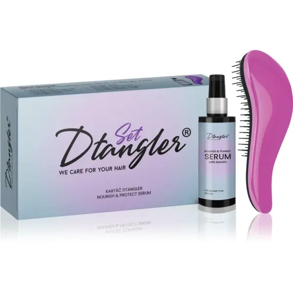 Dtangler We Care For Your Hair Set set cadou pentru păr Metallic Pink