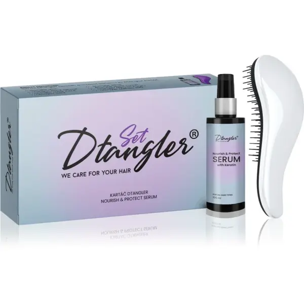Dtangler We Care For Your Hair Set set cadou pentru păr Silver 2 buc
