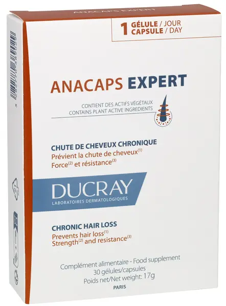 Ducray Anacaps Supliment alimentar împotriva căderii părului Expert, 30 capsule