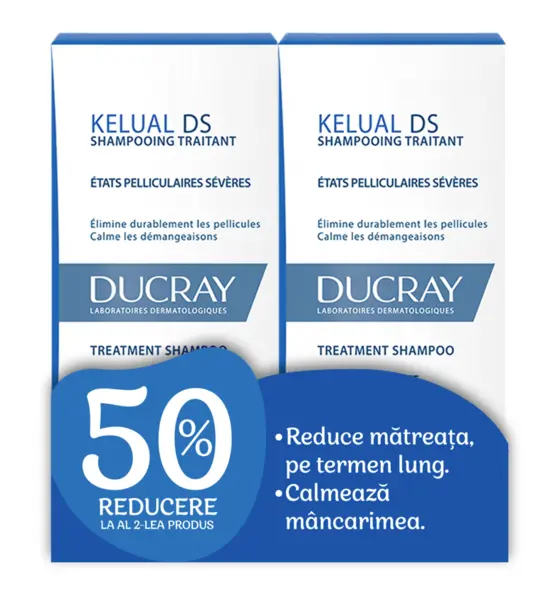 Ducray Pachet Kelual DS Sampon 100 ml 1 + 1 50% din al II lea