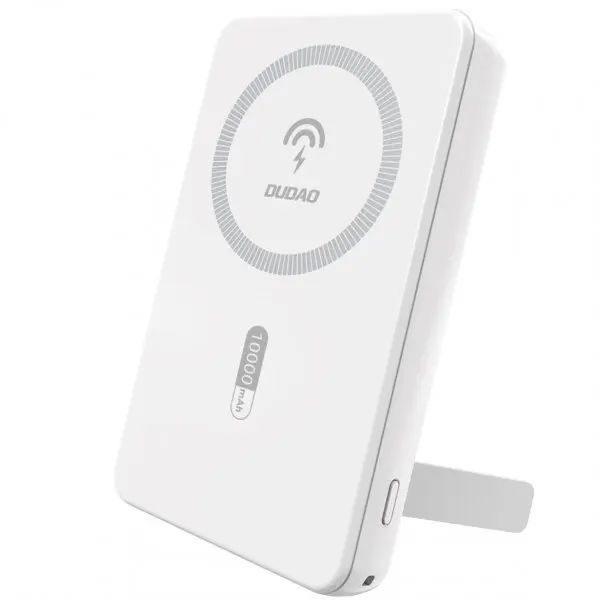 Dudao Baterie Externa Wireless Dudao K14S+, 10000mAh, 22.5W, QC + PD + FQI, 1 x QI - 1 x USB-A - 1 x USB-C, Alba