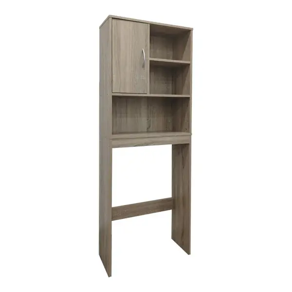 Dulap Baie cu Loc Pentru Masina de Spalat cu sertare, Lemn, Alb, 60x24x168 cm