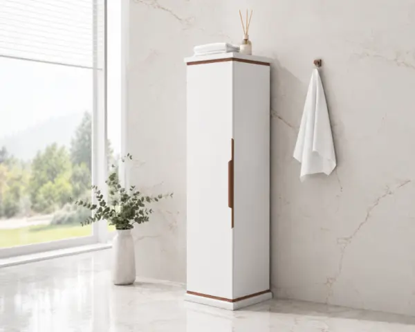 Dulap baie Hermes Alb 39x141x31 cm