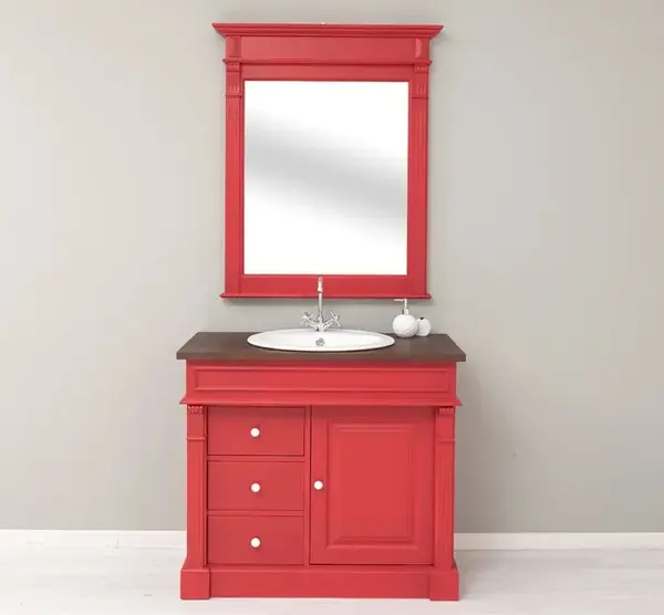 Dulap baie ornamental cu 3 sertare si 1 usa, din stejar cu finisaj Dublu color