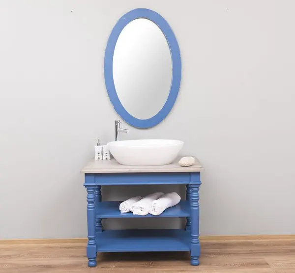 Dulap baie pentru lavoar cu picioare strunjite - lavoarul nu este inclus in pret cu finisaj Dublu color