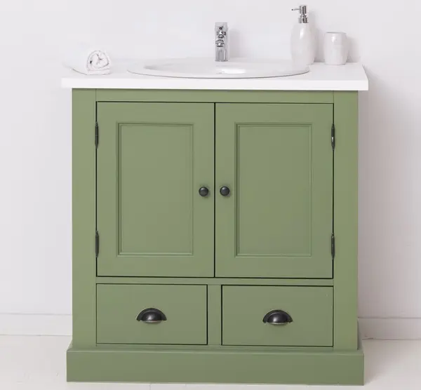 Dulap baie pentru lavoar - lavoarul nu este inclus in pret cu finisaj Olive Drab / White