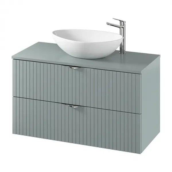 Dulap baie suspendat 100 cm pentru lavoar, fiord mat, MDF, Cersanit Tirso