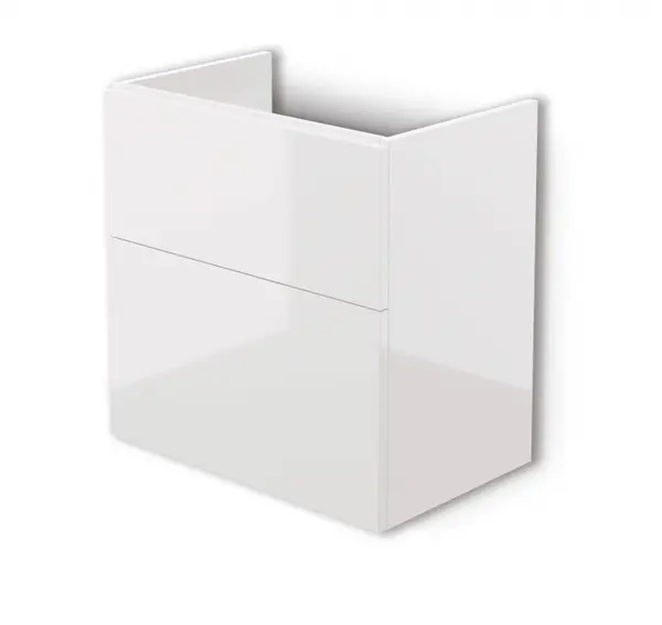 Dulap baie suspendat 60x60x38.5cm pentru lavoar, alb lucios, MDF, Deante Prizma