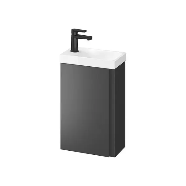 Dulap baie suspendat Cersanit Moduo 40 pentru lavoar, antracit mat, montat