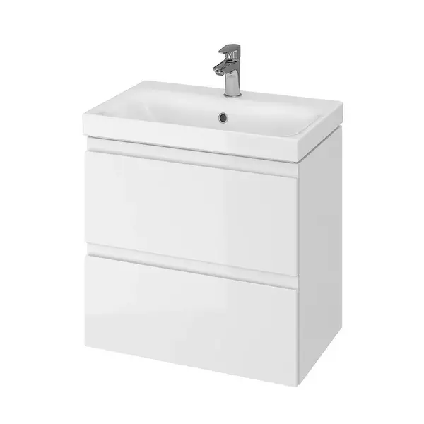 Dulap baie suspendat Cersanit Moduo Slim 60 pentru lavoar, alb