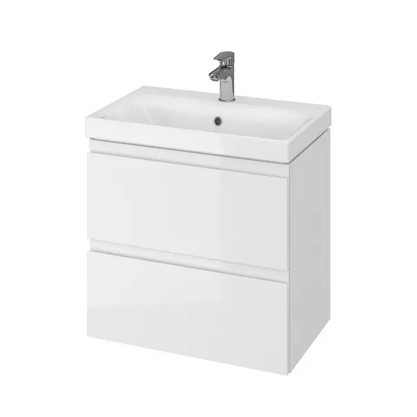 Dulap baie suspendat Cersanit Moduo Slim 60 pentru lavoar incastrabil, alb