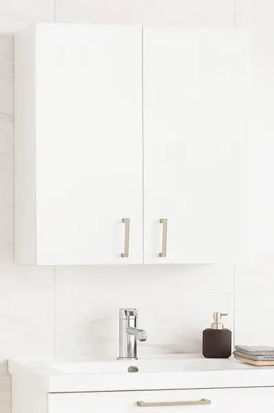 Dulap baie suspendat PROFI, 2 usi, alb, 65x21.5x68 cm