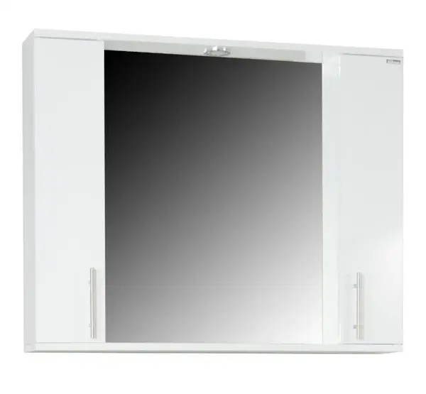 Dulap baie suspendat seria 020 cu oglinda, front MDF, alb, 80x71 cm