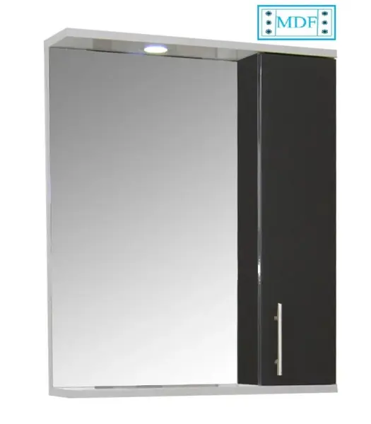 Dulap baie suspendat seria 020 cu oglinda, front MDF, montat, antracit, 60x71 cm