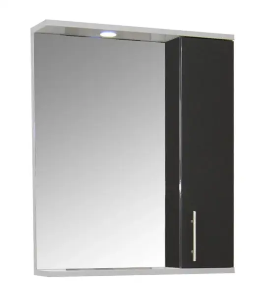 Dulap baie suspendat seria 020 cu oglinda, front MDF, montat, antracit, 55x71 cm
