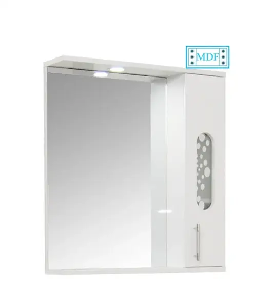 Dulap baie suspendat seria 177 cu oglinda, montat, alb, 55x71 cm