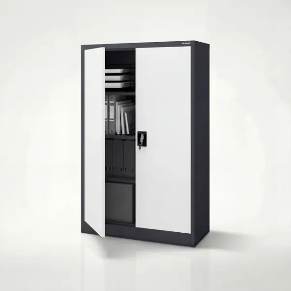 Dulap birou KEVIN, 900 x 1400 x 400 mm, antracit-alb Dulap metalic de birou pentru documente antracit-alb KEVIN 900 x 1400 x 400 mm
