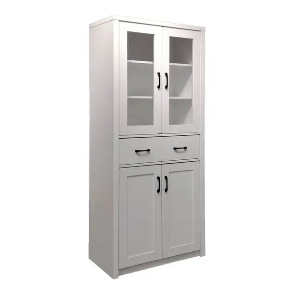 Dulap bucatarie cu vitrina Nisso Alb 80x40x183.5 cm