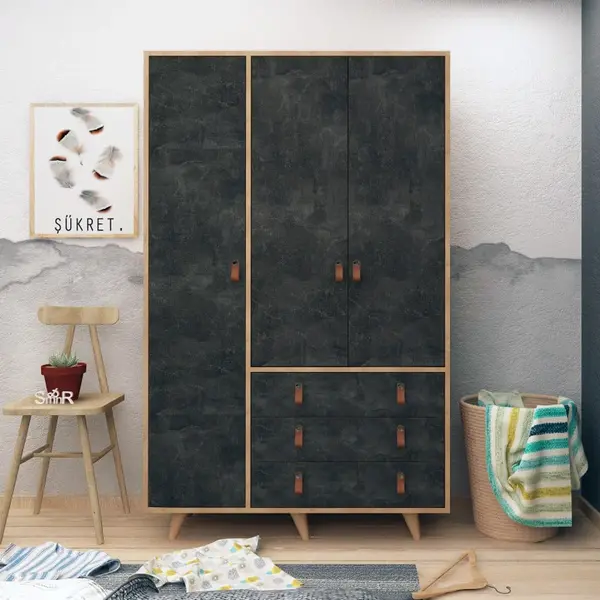 Dulap Chunky Oak-Dark Concrete