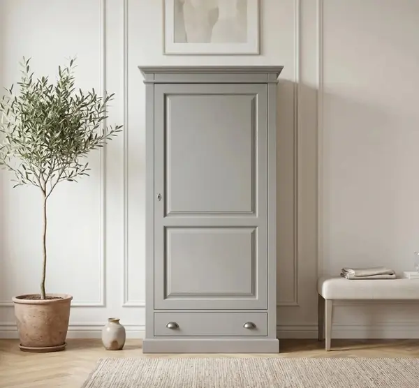 Dulap cu 1 usa si 1 sertar cu finisaj Dim Grey Antic