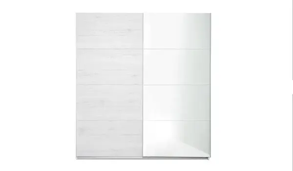 Dulap cu 2 usi culisante si oglinda Bianca, 200 x h 220 x 65 cm, Stejar Alb Kraft K001 PW