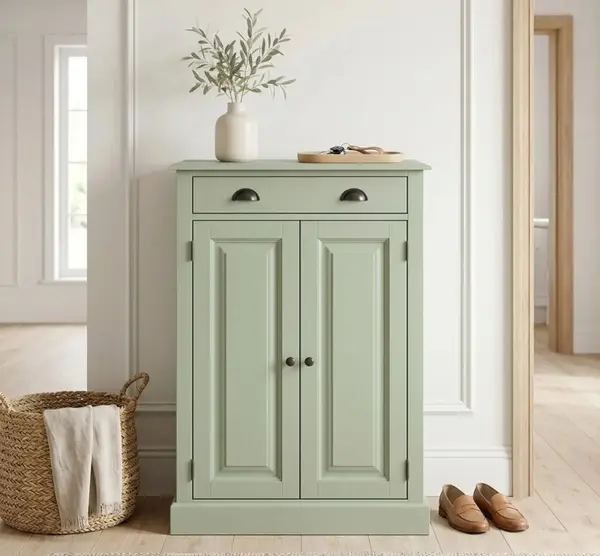 Dulap cu 2 usi si 1 sertar cu finisaj Muted Olive