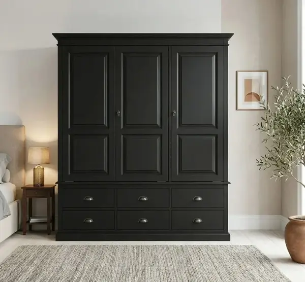 Dulap cu 3 usi si 6 sertare cu finisaj Black