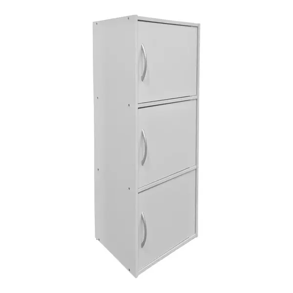 Dulap cu 3 usi, Soline, Alb, 34.5x40x90.5 cm