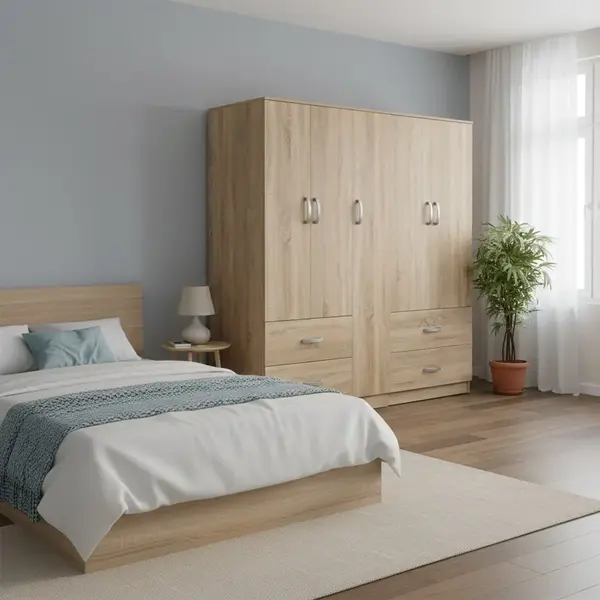 Dulap cu 5 usi, Athos, V21, Stejar, 170x42x180 cm