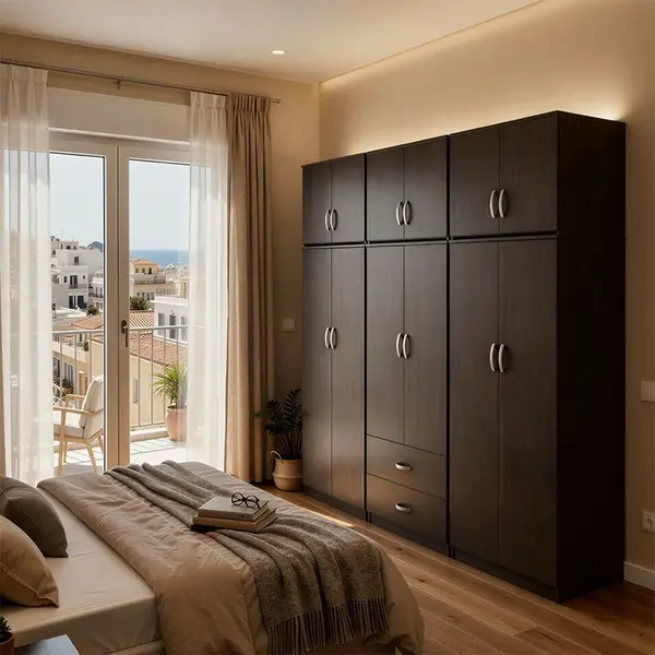 Dulap cu 6 usi, Athos, V10, Wenge, 240x42x240 cm