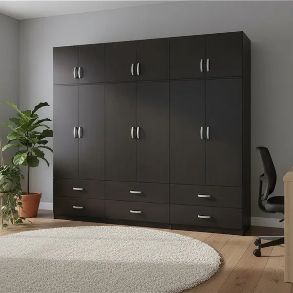 Dulap cu 6 usi, Athos, V24, Wenge, 240x42x240 cm