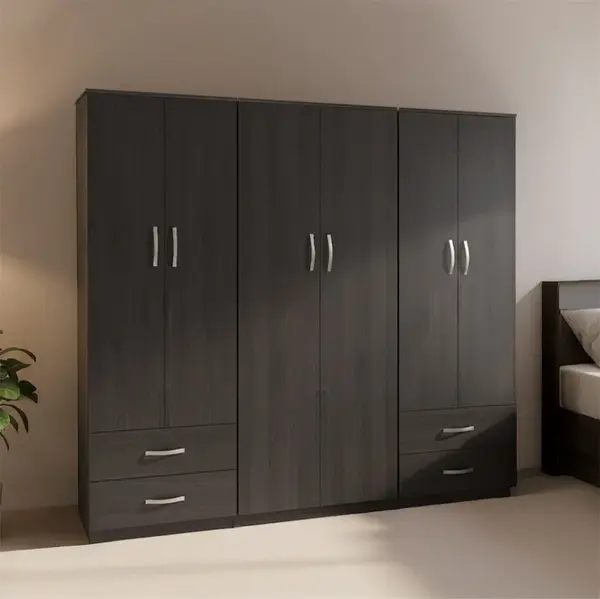 Dulap cu 6 usi, Athos, V4, Wenge, 240x42x180 cm
