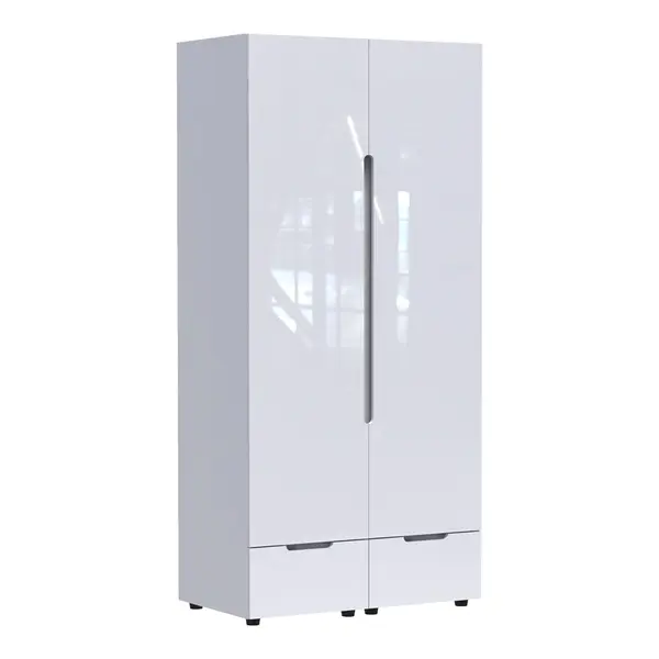 Dulap cu doua usi Afina Pako World Alb 100x57x213 cm