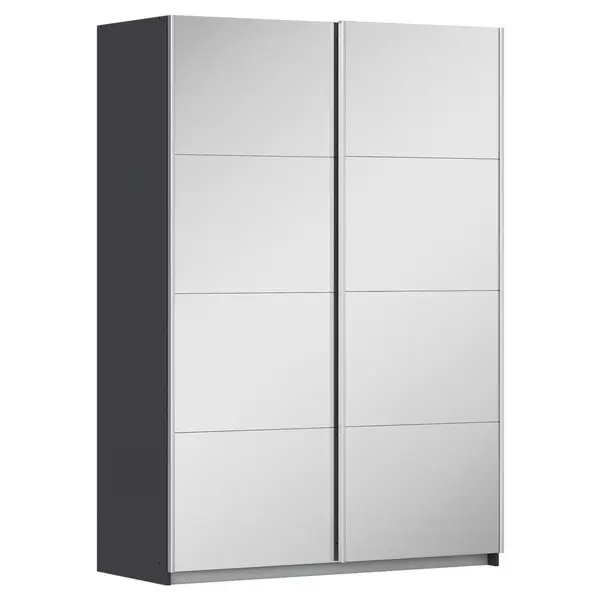 Dulap Cu Uși Culisante, 136/197/61 cm, grafit, argintiu
