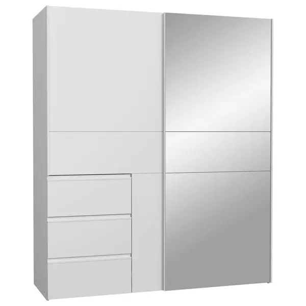 Dulap Cu Uși Culisante, 170/200/61 cm, alb, culoare aluminiu