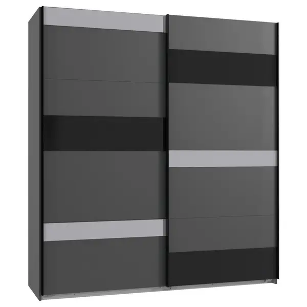 Dulap Cu Uși Culisante, 180/210/65 cm, grafit, gri, negru