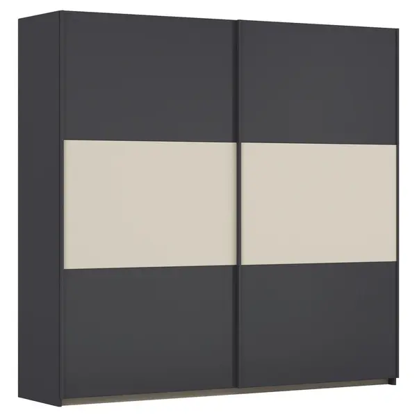 Dulap Cu Uși Culisante, 218/210/59 cm, gri, culoare aluminiu, șampanie