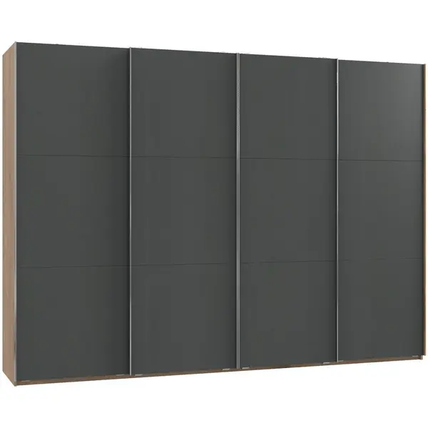 Dulap Cu Uși Culisante, 300/216,5/65 cm, grafit, culoare lemn stejar