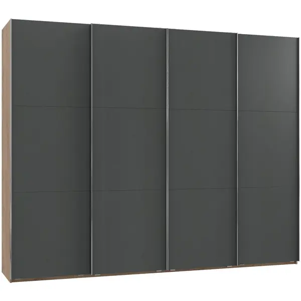 Dulap Cu Uși Culisante, 300/236/65 cm, grafit, culoare lemn stejar